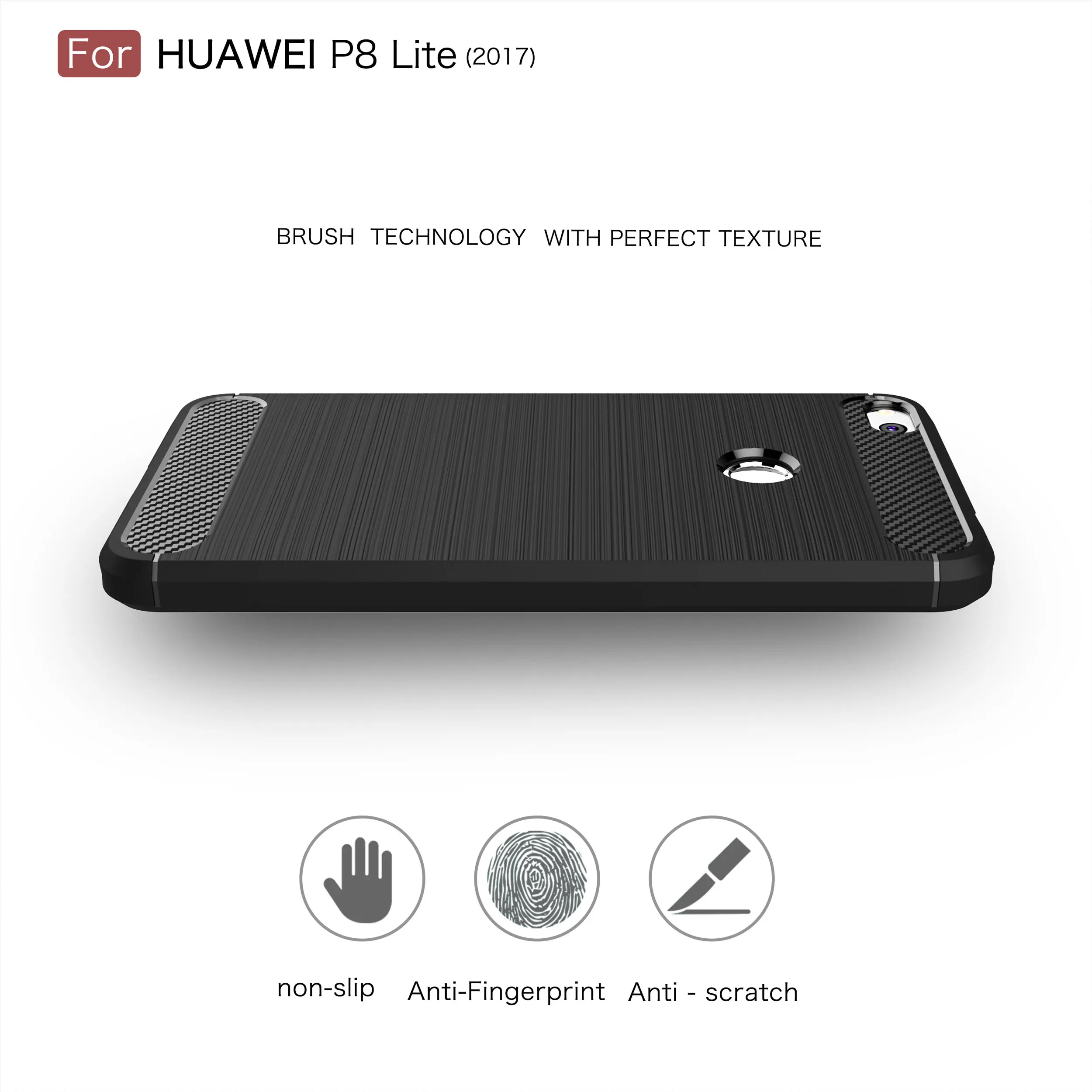 Роскошный Матовый силиконовый чехол из углеродного волокна для Huawei P8 Lite 2017 P9 P10 Plus