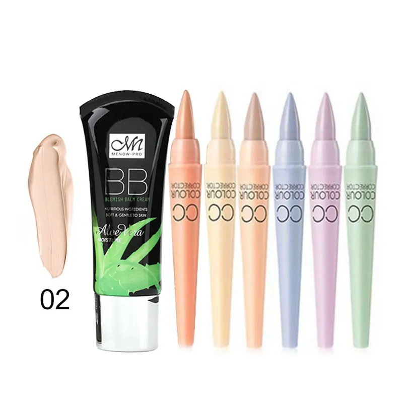 Menow бренд Make Up Set алоэ вера увлажняющий BB крем и 6 цветов/комплект cc Корректоры для лица выведение пятен косметический набор прямая поставка 5368