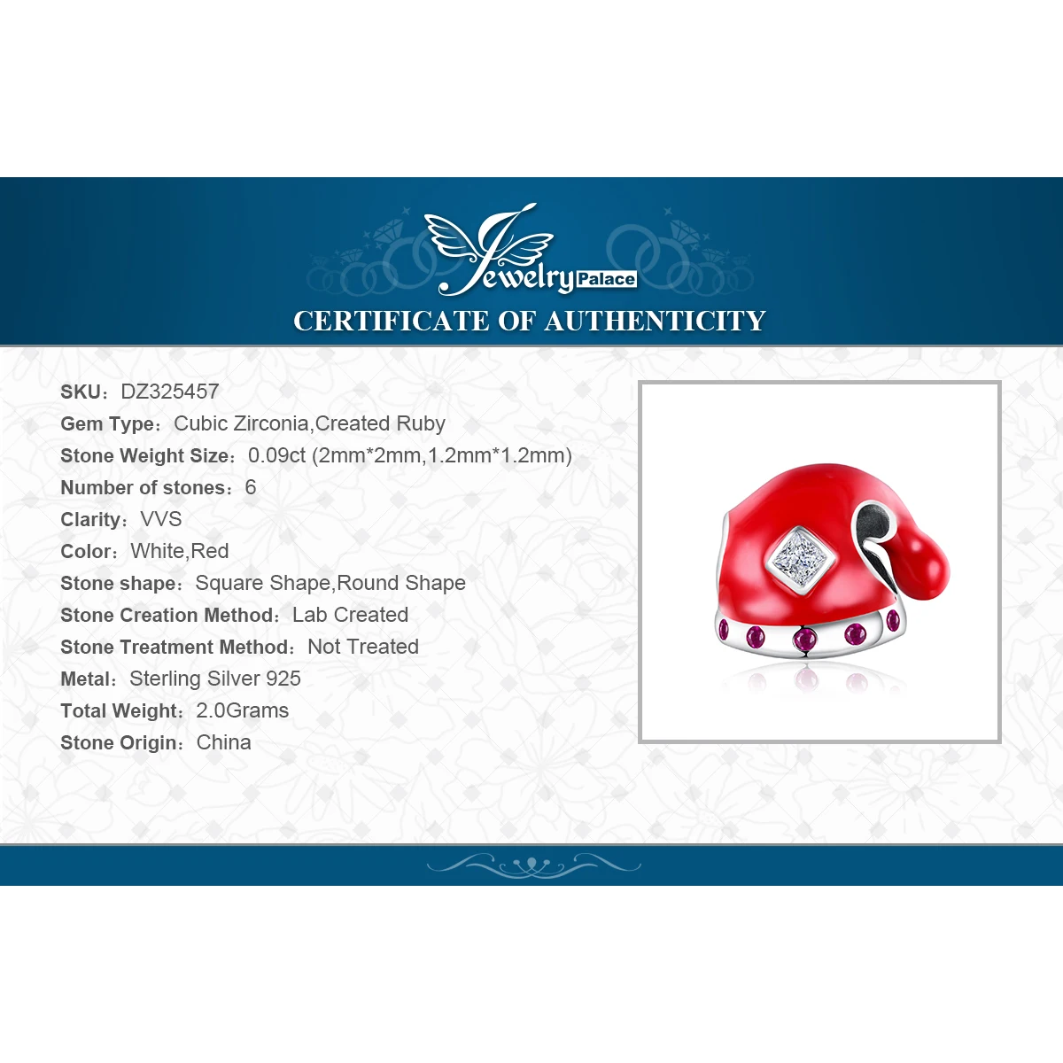 JewelryPalace красной эмалью Санта Клаус hat очарование 925 пробы серебряные браслеты с