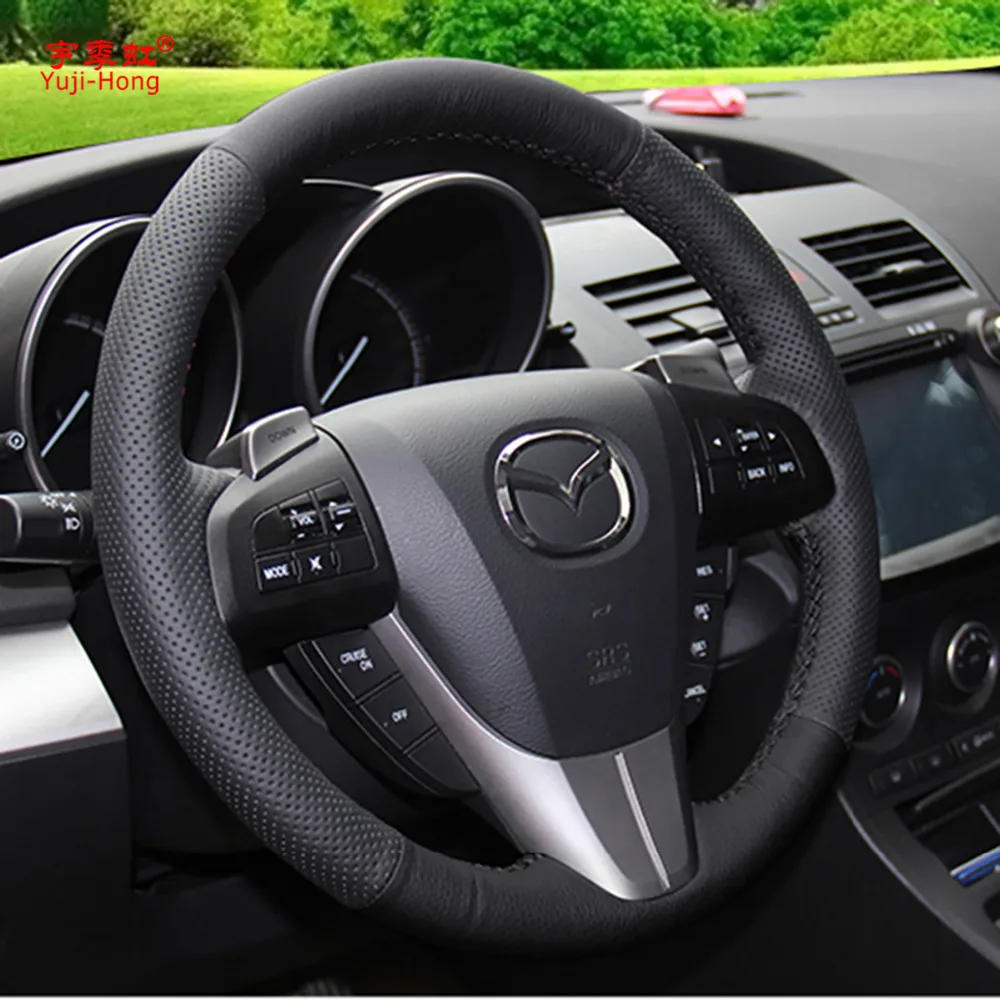 Чехлы на рулевое управление Yuji Hong из натуральной кожи чехол для MAZDA 3 2011 2015 г. Mazda 5