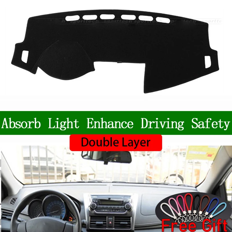 

Double Layer Car Stickers For Toyota yaris L 2013 2014 2015 2016 2017 2018 2019 Dashboard Cover Car Accessories Car Decals