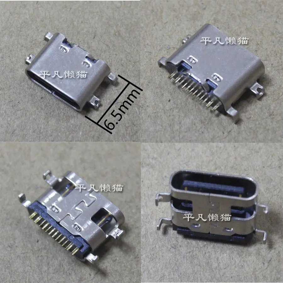 

Free shippingUSB connector Type-C USB3.1 female 16P pin sinking board 0.8mm L=6.5MM charging interface