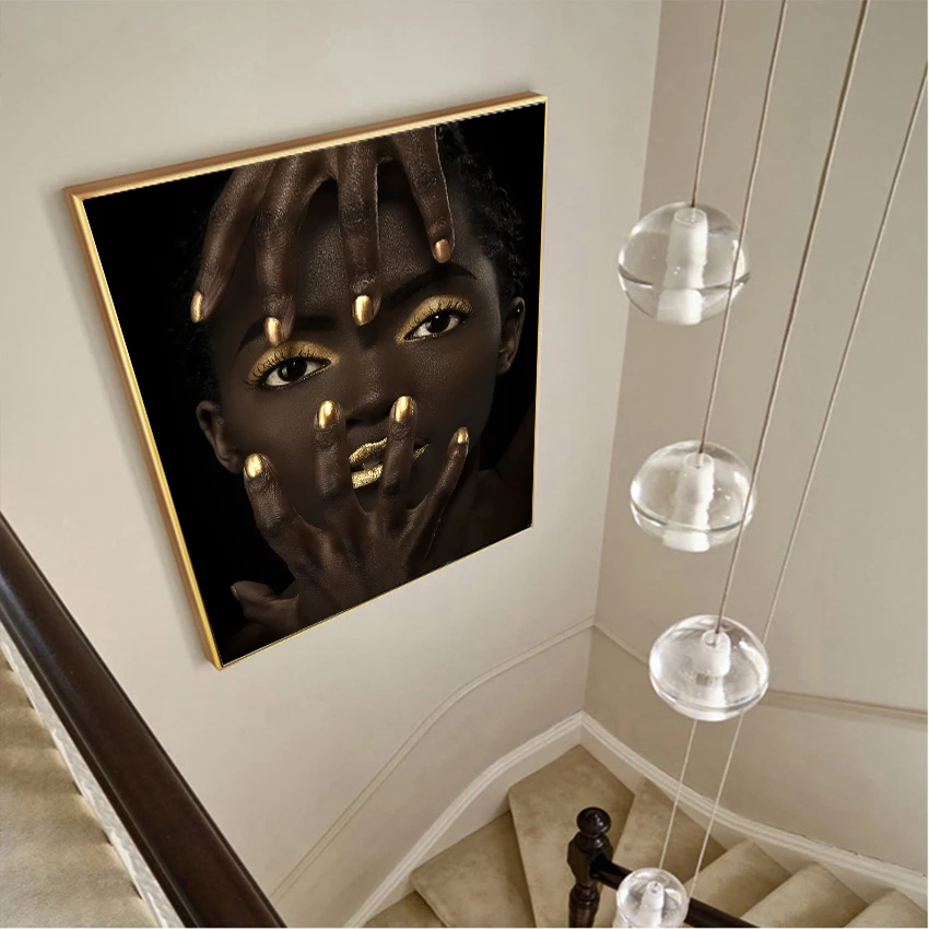 Contemplator черная африканская Обнаженная женщина картина маслом на холсте постеры и