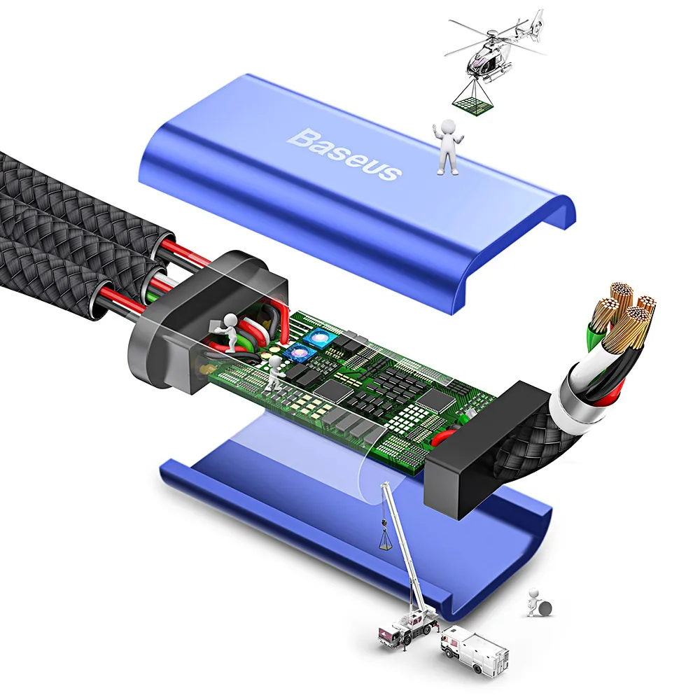 Baseus 3 в 1 кабель быстрой зарядный USB Выход 8 Pin Тип C/Micro 2 м|Переходники и адаптеры| |
