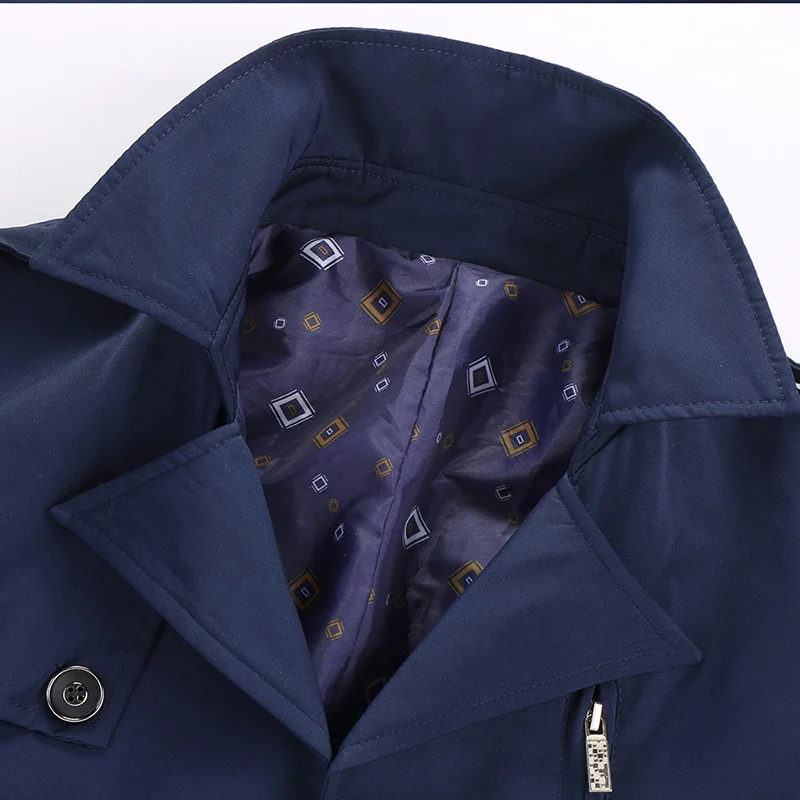 Spring Autumn Jacket Men Fashion Casual Pure Cotton Men's Jackets Long Solid Outerwear Wind Breaker Coats Male New Brand Clothes | Мужская