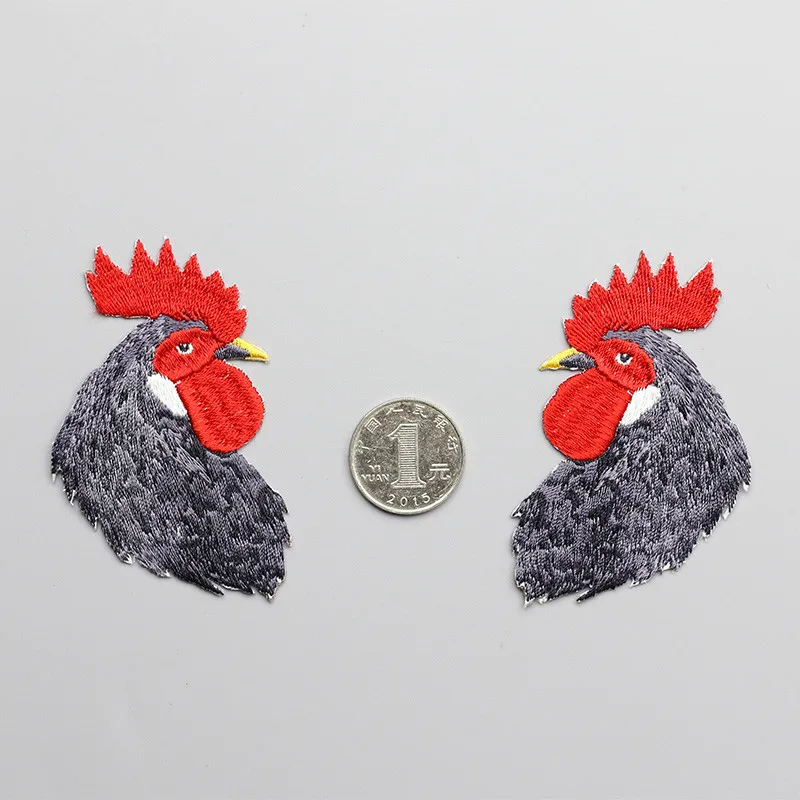 1 Piece Embroidery Hen Cock Rooster Patches for Clothes Chicken Animal Hole Repair Decoration Iron On | Дом и сад