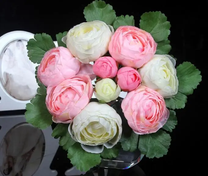 ВЫСОКОЕ Качество шелк цветок Европейский 1 Букет Искусственные Цветы Осень