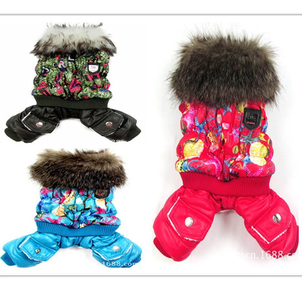 Одежда для собак зимняя теплая одежда собаки чихуахуа пузырь хлопок с меховым