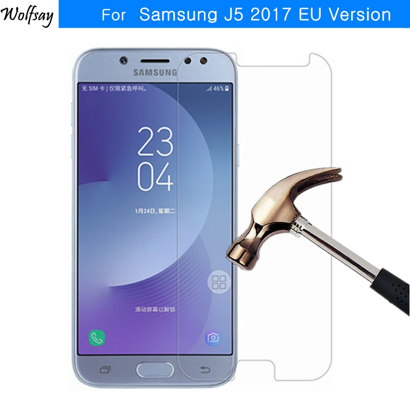 2pcs для экрана протектор Samsung Galaxy J5 2017 Закаленное стекло Glass +2017 Защитная пленка J530F