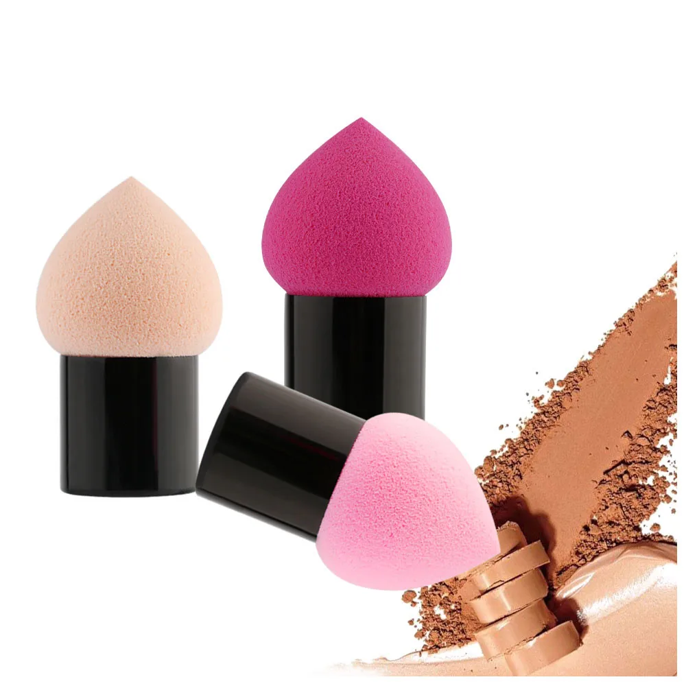Губка для макияжа натуральный Гладкий косметический спонж 3 шт мини макияж