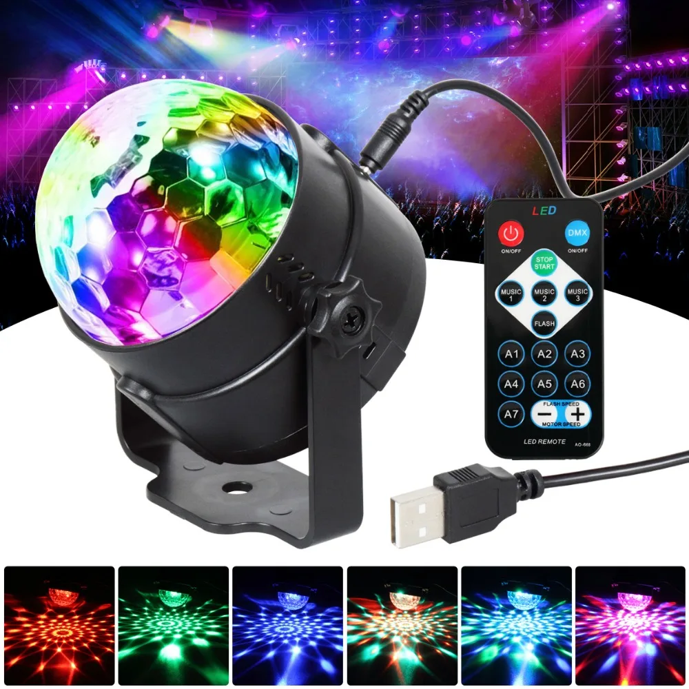 T SUN светодиодные лампы для вечеринок RGB 3 Вт хрустальный магический шар