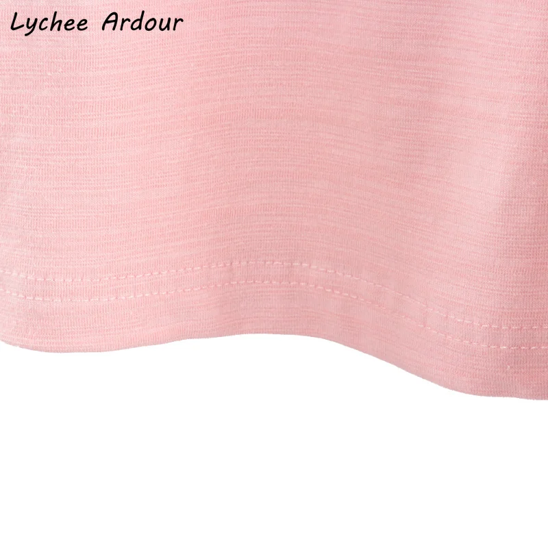 Lychee Ardour женская футболка с вышитыми буквами из мультфильма Весенняя Летняя