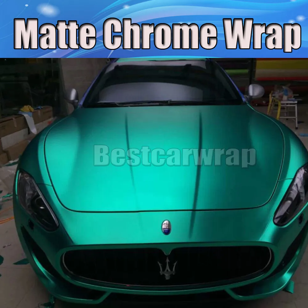 Матовая хромированная виниловая пленка Tiffany Mint автомобильная с воздушно