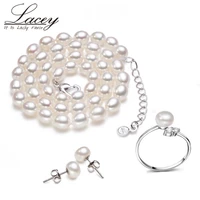 fashion wedding pearl jewelry set for women real natural pearl necklace sets earrings fine jewelry birthday gift