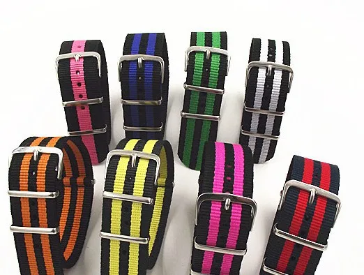 Нейлоновый ремешок для часов NATO водонепроницаемый 22 мм 1 шт. 26 цветов | Наручные