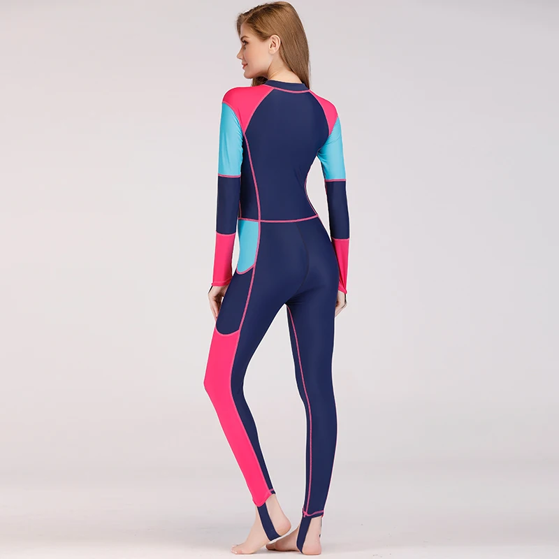 

2018 Lycra Wetsuit Women Long Sleeve Full Body Surfing Spearfishing Swimsuits With Breast Pad Scuba Diving Triathlon Wet Suit N