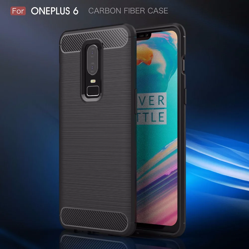 Для Oneplus 6 Чехол Роскошные Матовый Броня Мягкие TPU Встроенная задняя крышка для