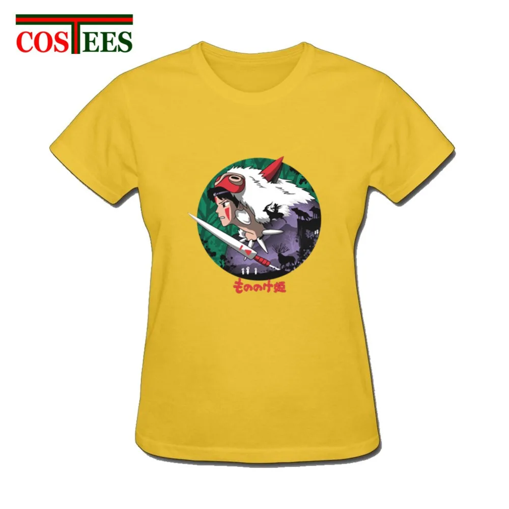 Женская футболка Camiseta Guardian of the Forest Spirit с изображением волка и принцессы Mononoke для