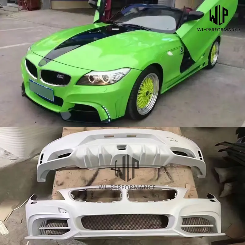E89 Z4 FRP неокрашенные кузова автомобиля комплект передний задний бампер для BMW Rowen