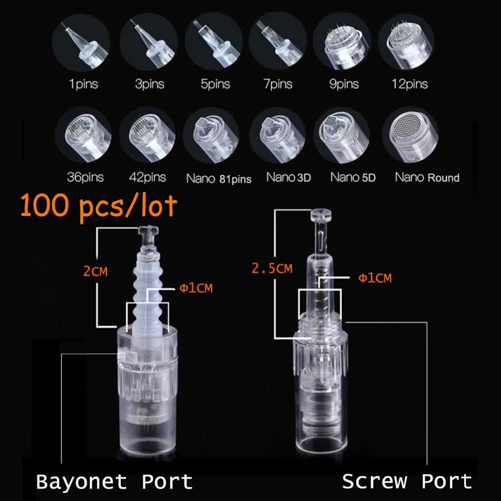 Сменный картридж с байонетным соединением/винтом для ручки Derma иглы Micro Nano 12 /