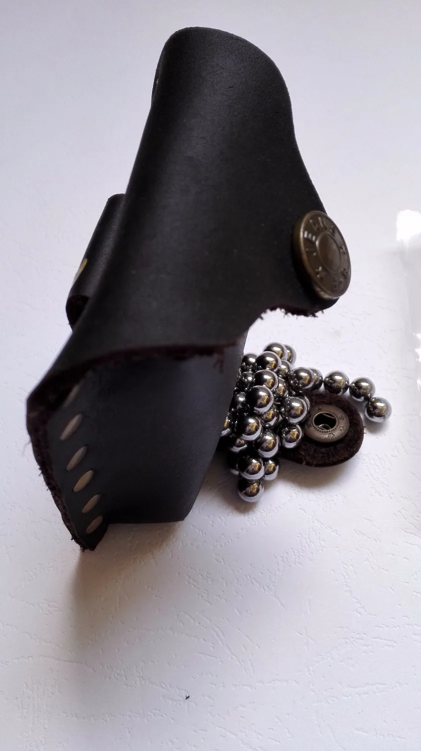 Прочный кожаный чехол поясная сумка для катапульты рогатки стальных шариков