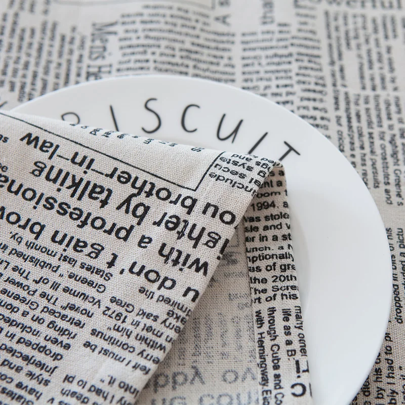 Европа Льняная Скатерть прямоугольная креативная газета с буквенным принтом