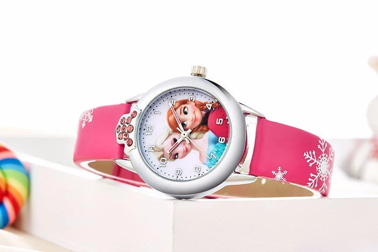 Luckyoverflow Relojes мультфильм принцесса часы модные детские часы милые резиновые кожаные кварцевые часы для девочек CE0519