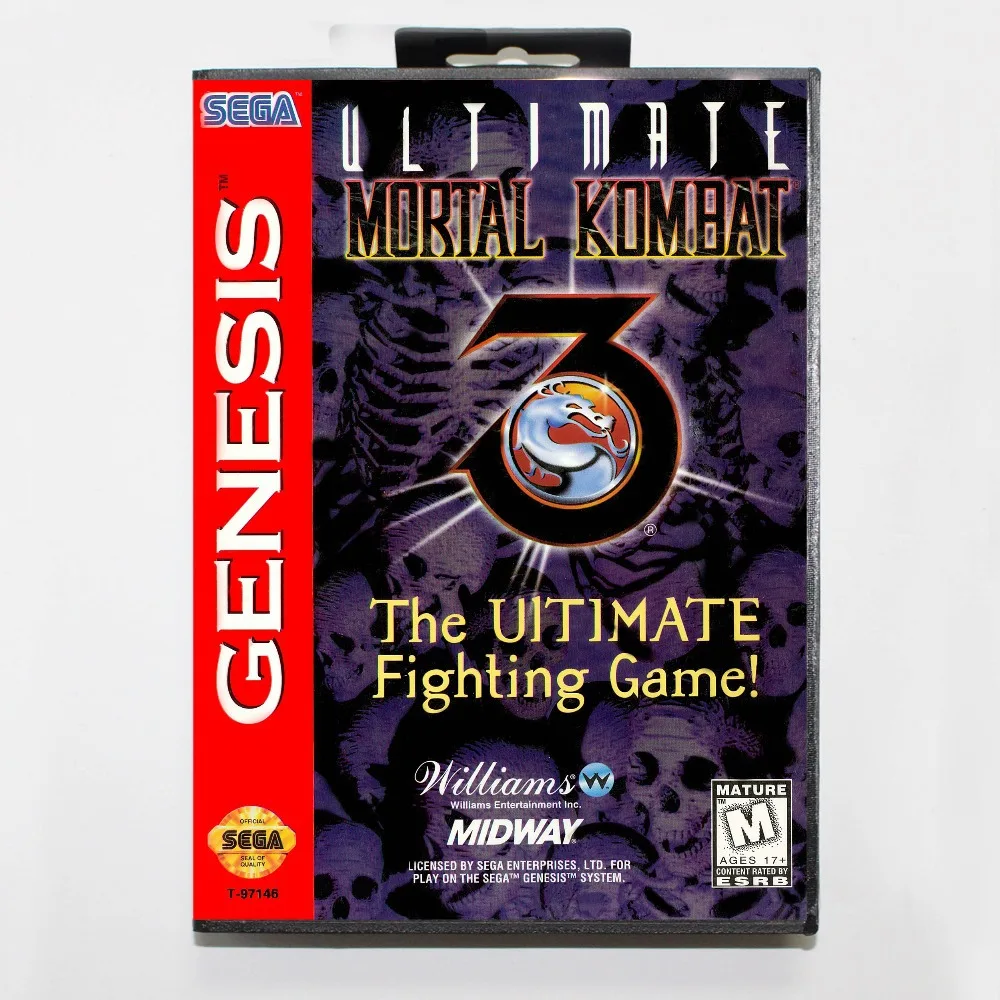 Ultimate Mortal Kombat 3 16 бит MD игровая карта с розничной коробкой для Sega Mega Drive/ Genesis|ultimate
