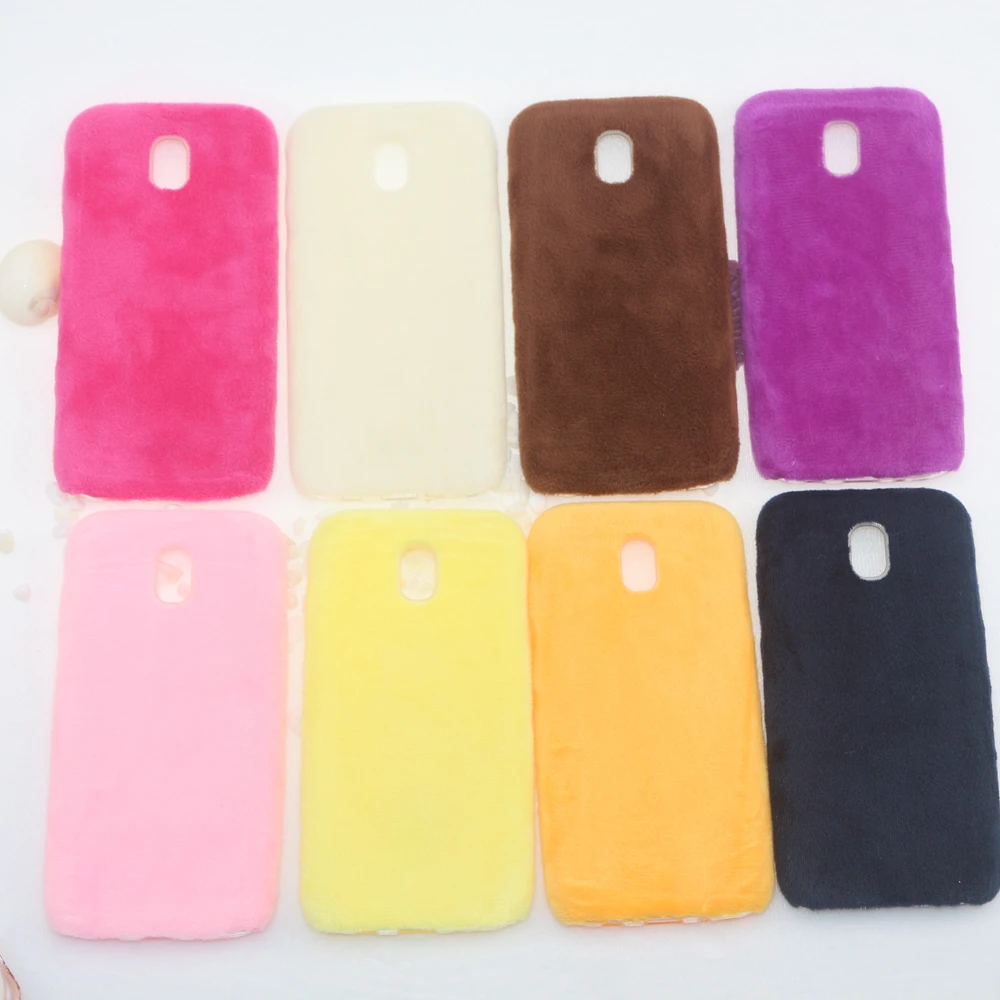 Fluffy Rabbit Hair Fur Phone Case For Samsung Galaxy S9 S8 Plus S6 S7 edge A3 A5 A7 2017 J3 J5 J7 A6 2018 Cover |