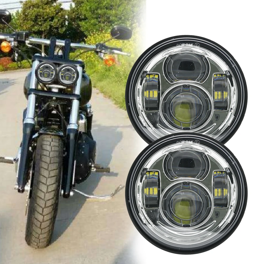 Для Davidson Dyna Fat Bob Black 4 65 дюймовые фары в стиле мотора для FXDF Fatbob светодиодный