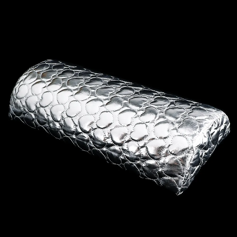 silver Профессиональный держатель ручного амортизатора, из мягкой PU искусственной кожи/Плюшевые губки подлокотника любовь Дизайн с сердечком для ногтей Подушка Маникюр Nail Art Красота мат для ногтей Pad - Цвет: silver