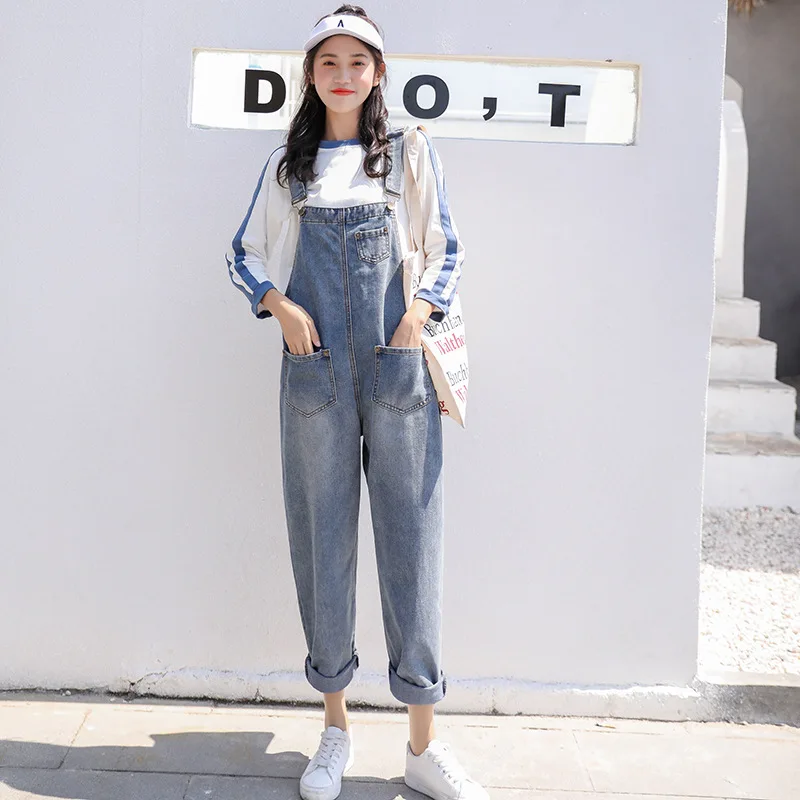 Женские джинсы с высокой талией свободные широкие карманами до щиколотки