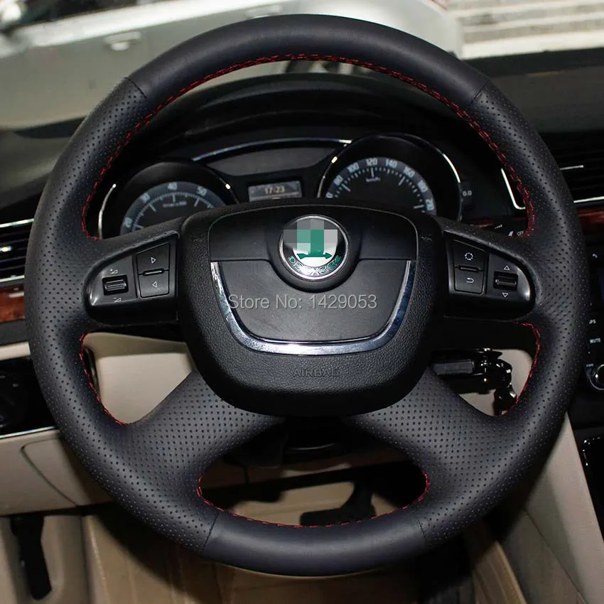 Чехол для Skoda Octavia многофункциональные кнопки руль охватывает Натуральная кожа DIY