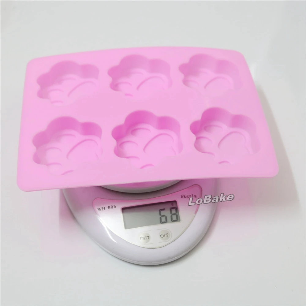 6 cavities Bear Claw design high quality silicone mold fondant mould cake candy biscuit ice soap | Дом и сад