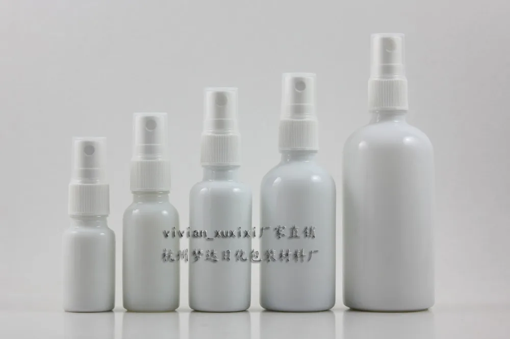 wholesale 100ml round white travel refillable empty atomiser spray perfume bottle, white glass 100ml perfume container