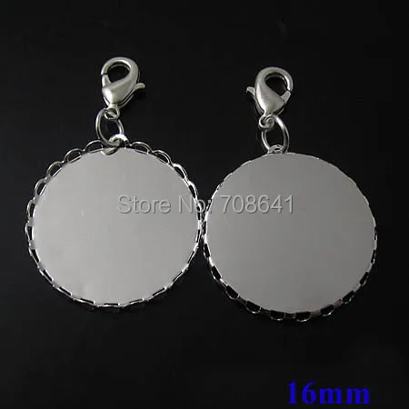 Новый родиевый тон 16 мм Пустой Круглый полый кружевной ободок лоток с застежками