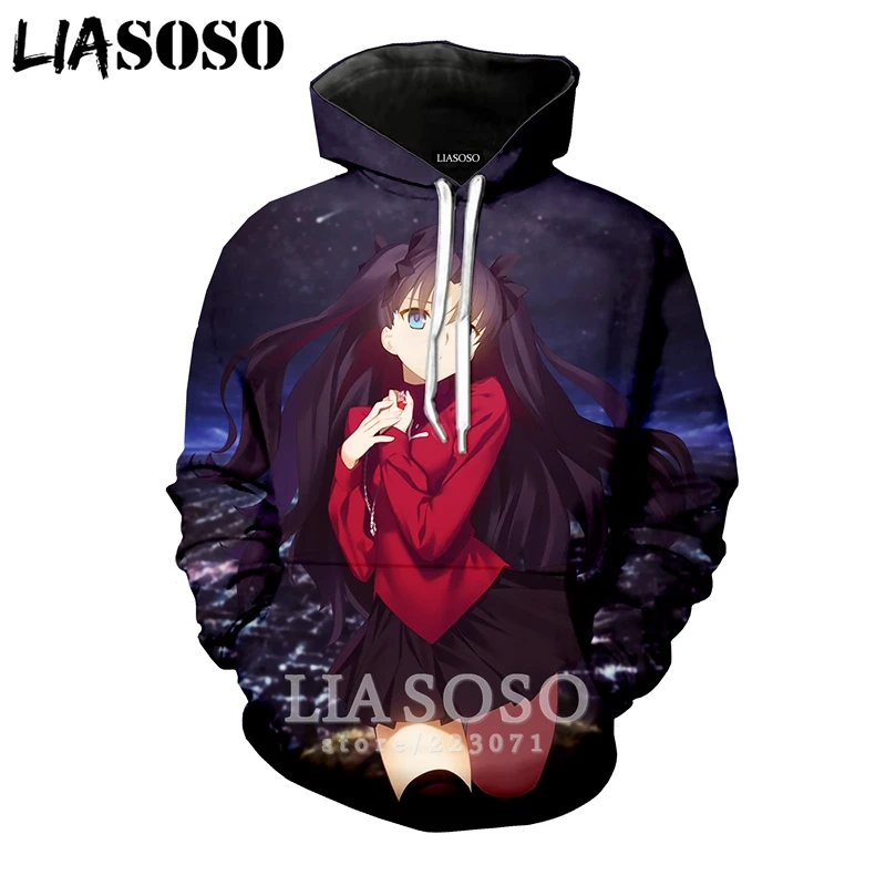 LIASOSO Зимний Новый Модный свитшот для мужчин и женщин с 3D принтом аниме Fate Stay Night