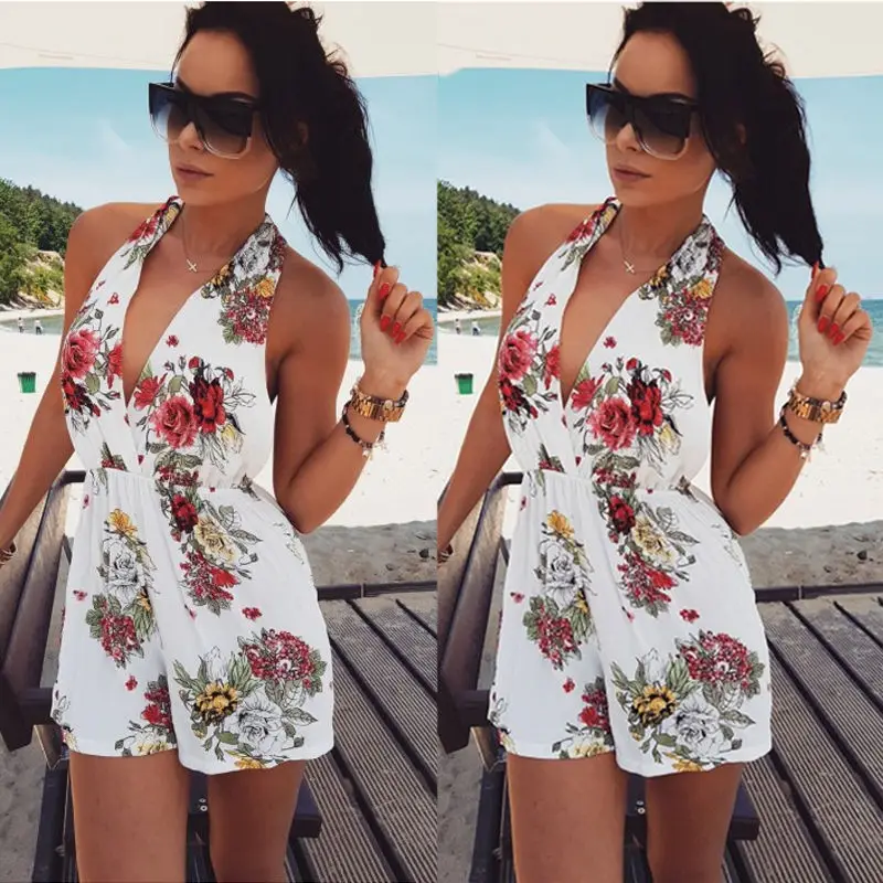 Шифоновый комбинезон CANIS женский с эластичной резинкой на талии пляжный костюм