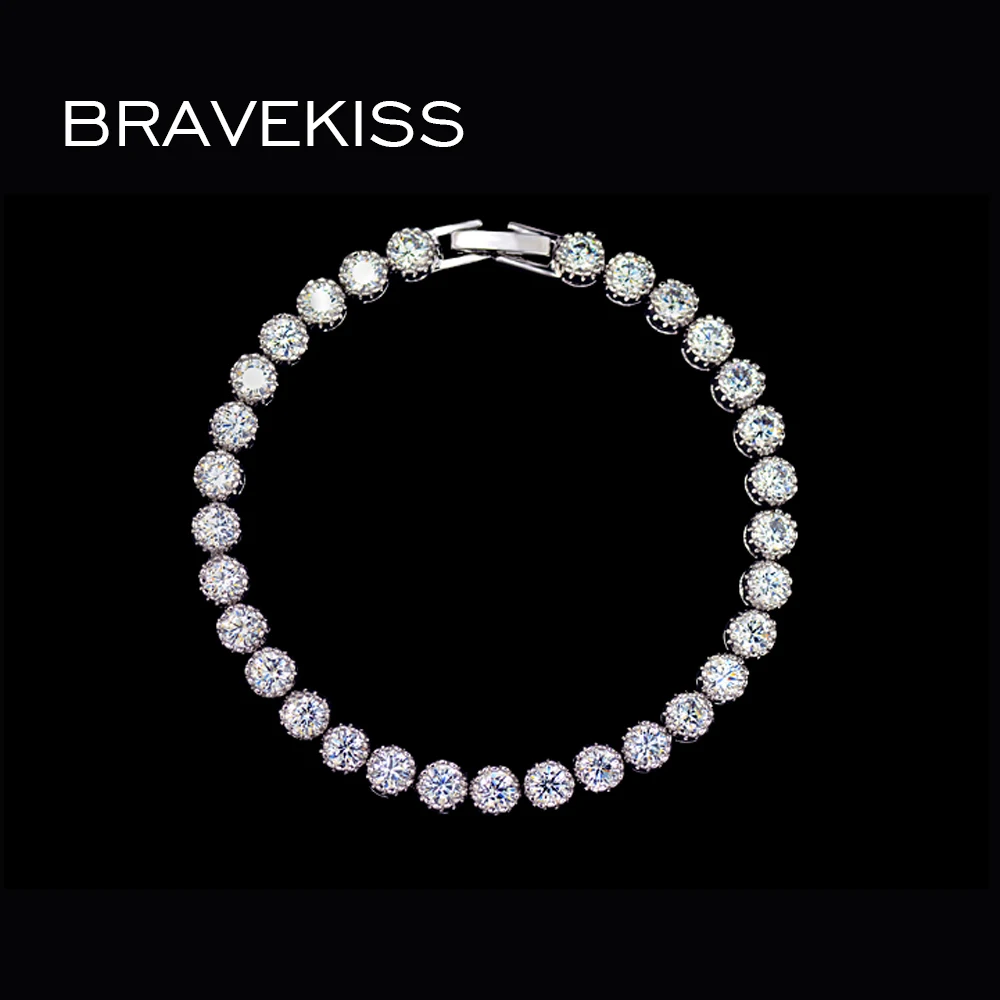 Браслеты для невесты BRAVEKISS с фианитами и кристаллами женщин браслет бусинами из