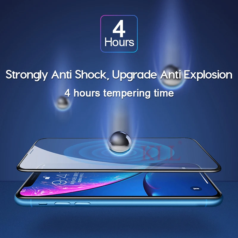 9K King стекло полное покрытие закаленное для iPhone X XS MAX XR 9H изогнутые края Защитная