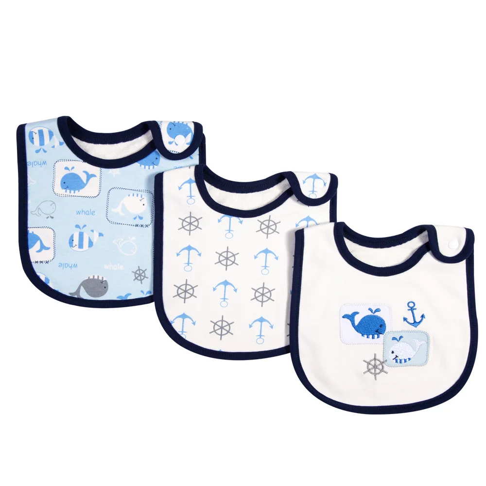 Whale(3pcs) Insular новорожденных водонепроницаемые детские нагрудники нагрудник бандана Baberos нагрудники для детей хлопок Девочки Мальчики нагрудник детская Отрыжка Одежда - Цвет: Whale(3pcs)