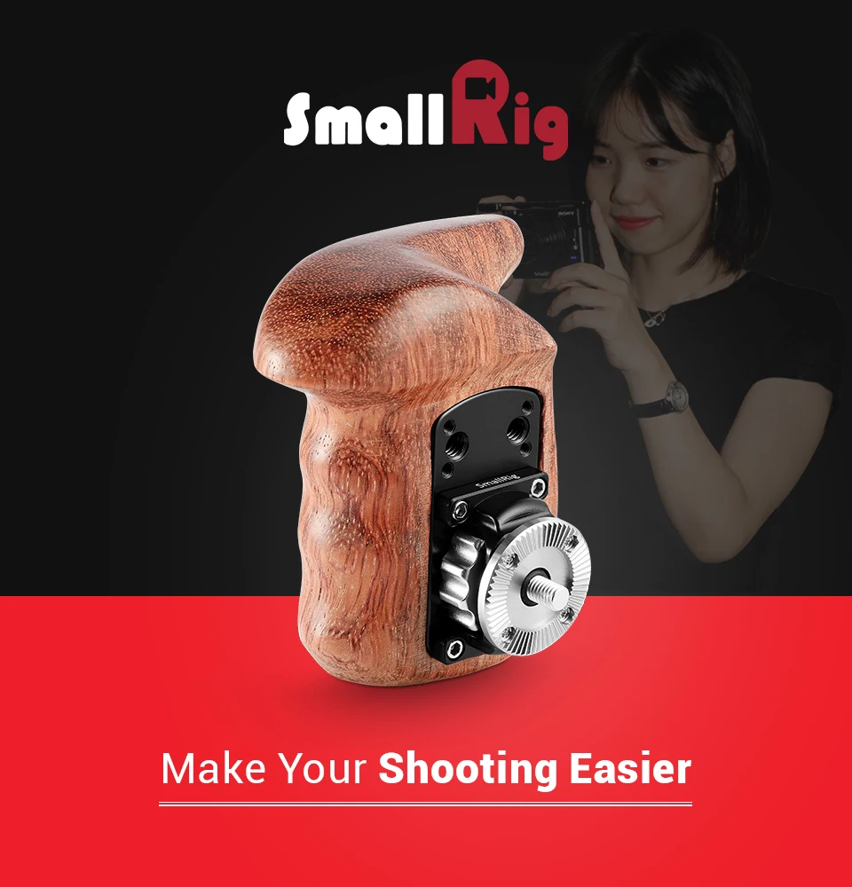 SmallRig DSLR камера Ручка Стабилизатор правая сторона деревянная ручка с розеткой для крепления на плечо Rig 1941