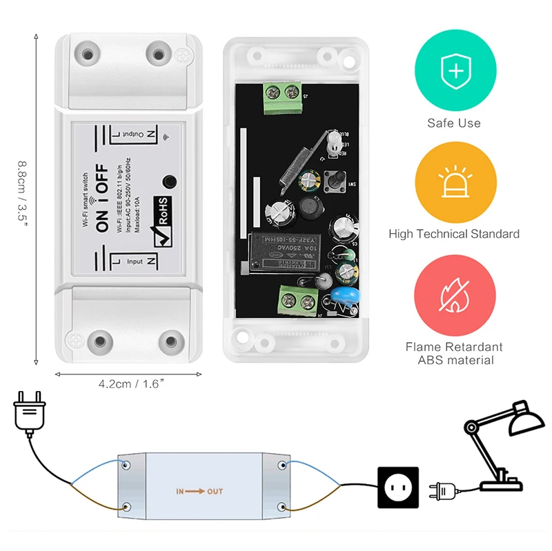 

Hot Basic DIY WiFi Smart Light Switch Universal Breaker Timer Smart Life APP Wireless Remote Control Work with Alexa Google Home