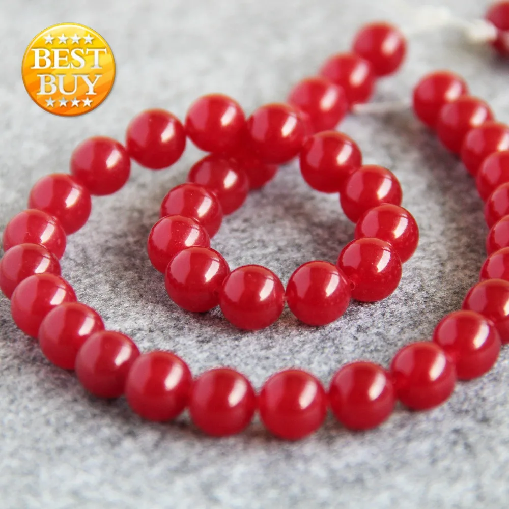 

Accessory Crafts For Necklace 10mm Red Chalcedony Round Semi Finished Stone Loose DIY Beads 15inch Jewelry Making Fitting Female