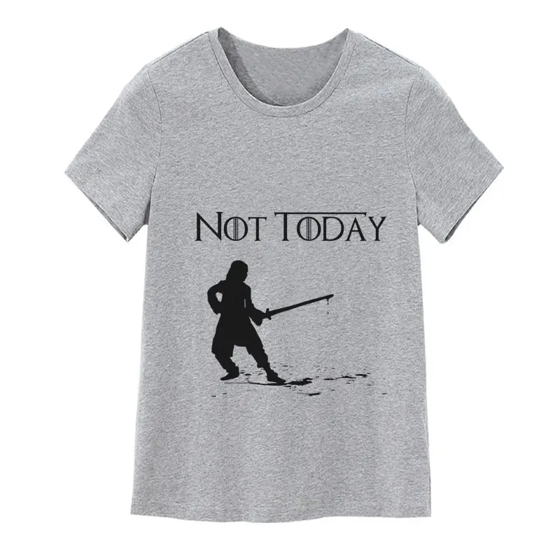 1935-gray 3 цвета, женская летняя футболка, Arya Stark Not Today, футболка с принтом,, модная уличная Футболка Harajuku, топы для фанатов Игры престолов - Цвет: 1935-gray