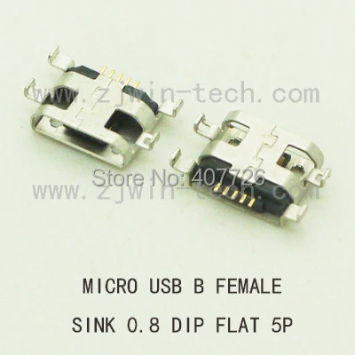 10 шт. разъем Micro USB для зарядки телефона гнездо типа B 5Pin печатная плата Раковина 0 8