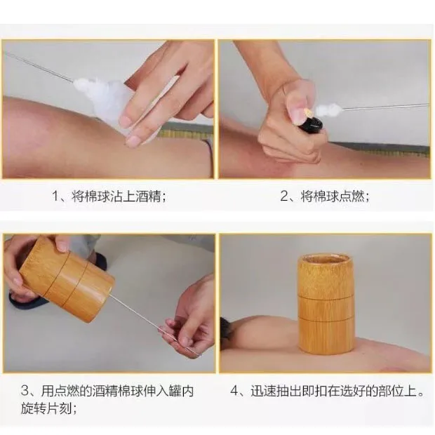 10 шт. массажные чашки инструмент карбонизированная бамбуковая баночка набор для