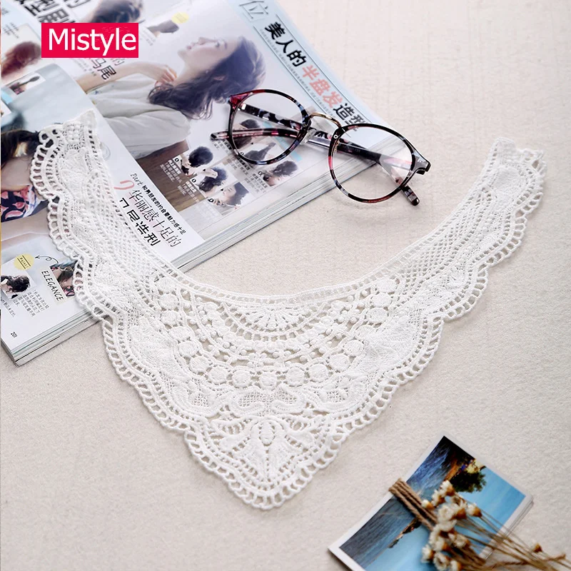 

32CM*28CM Luxury Exquisite Craft cotton Flower Embroidery Decorated Lace Neckline Collar Applique Trims Venise Patches