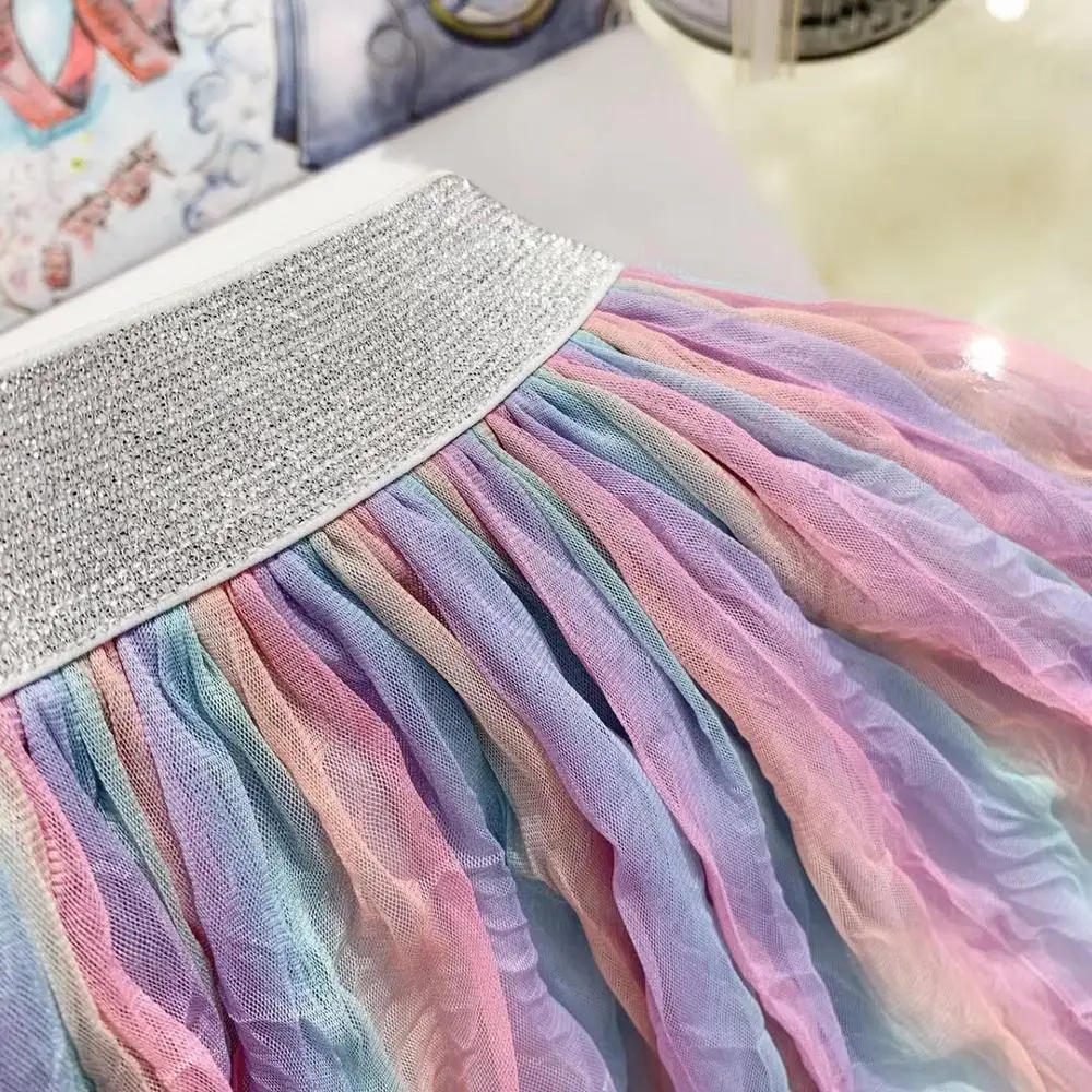 Новинка сезон осень разноцветные юбки-пачки принцессы для девочек Милые пляжные