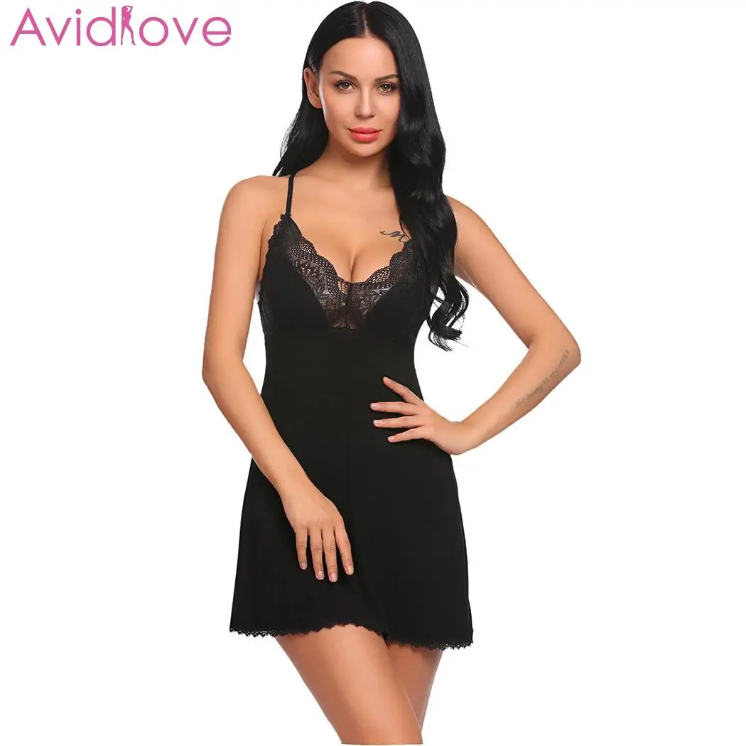 Женское ночное платье Avidlove ночная рубашка белье сексуальное женское сорочка с